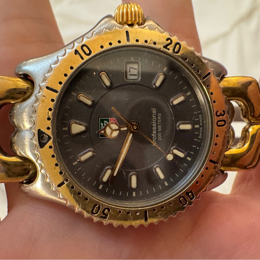 Tag Heuer Black and Gold Professional Watch